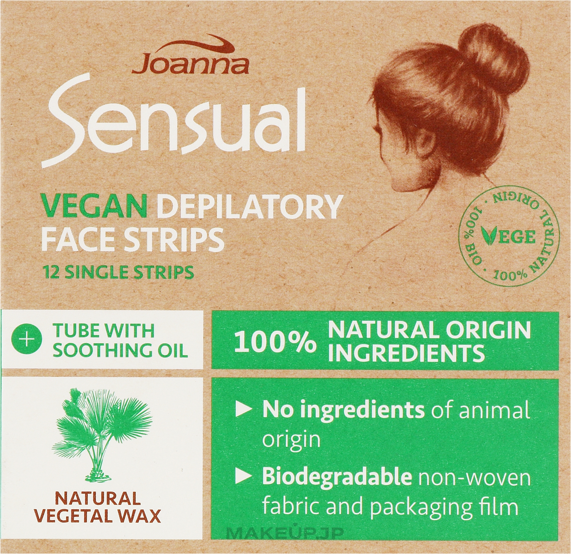 Depilatory Vegan Wax Strips for Face - Joanna Sensual Depilatory Vegan Wax Strips — photo 12 szt.