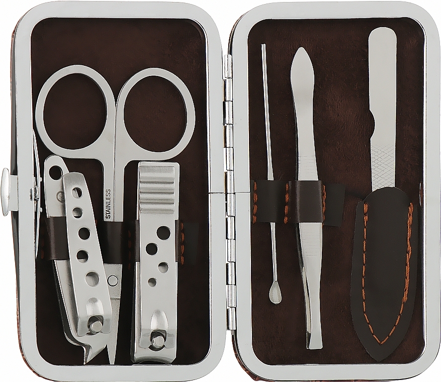 Manicure Set, 6 tools, brown - Avenir Cosmetics — photo N2