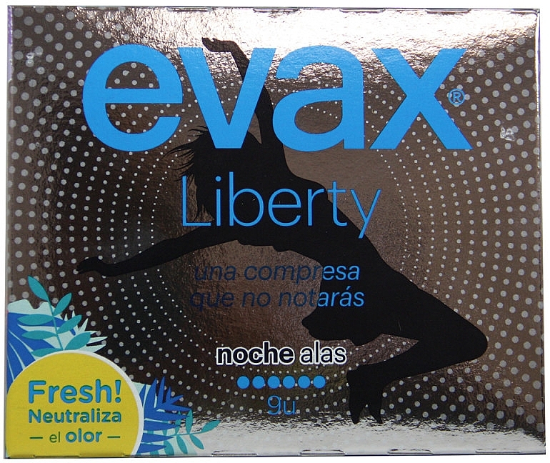 Night Sanitary Napkins, with Wings, 9pcs - Evax Liberty — photo N1