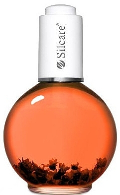 Nail and Cuticle Oil with Flowers ‘Orange’ - Silcare Cuticle Oil Rubin Orange — photo N1