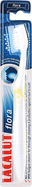 Toothbrush, White & Yellow - Lacalut Flora Toothbrush — photo N1