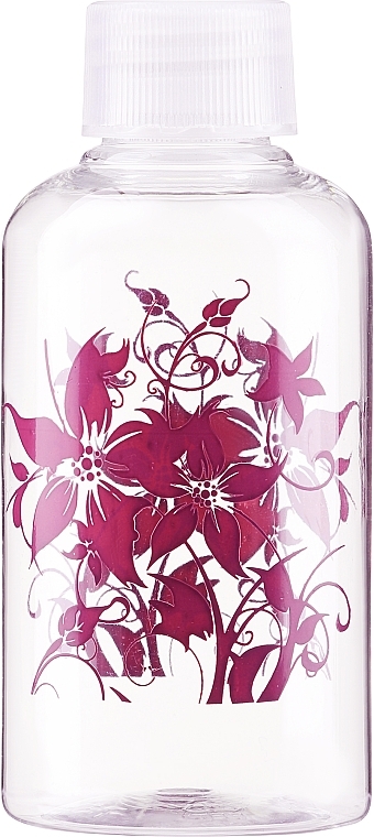 Container with Cap, 75ml, dark pink flowers - Top Choice — photo N1