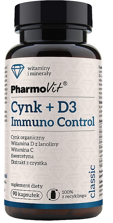 Zinc and Vitamin D3 Dietary Supplement - PharmOvit Classic — photo N1