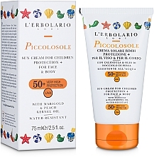 Fragrances, Perfumes, Cosmetics Kids Face & Body Sunscreen "Sunny" - L'Erbolario Piccolosole Creme Solare Bimbi Protezione SPF50+