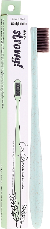 Wheat Toothbrush, Medium - WoodyBamboo Toothbrush EcoGreen Medium — photo N1