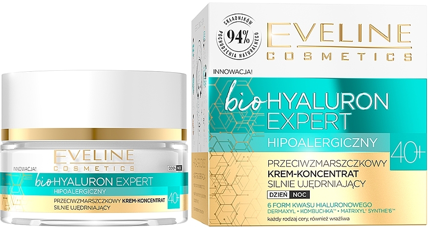 Ultra-Moisturizing Day & Night Cream-Concentrate - Eveline Cosmetics BioHyaluron Expert 40+ — photo N1