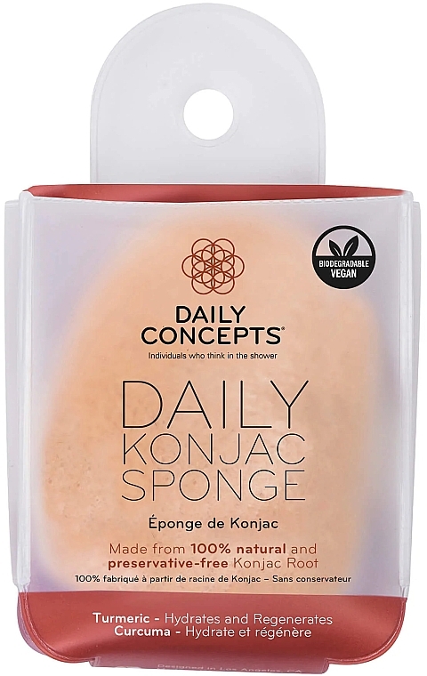 Face Konjac Sponge with Turmeric - Daily Concepts Daily Konjac Sponge Turmeric — photo N1