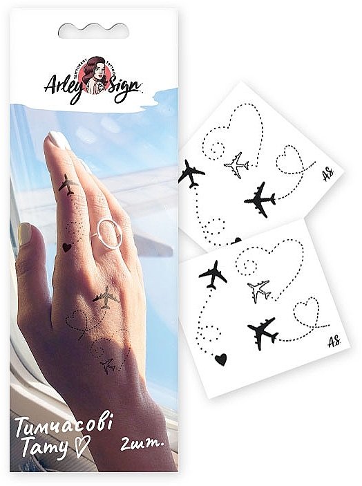 Temporary Tattoo "Plane Set" - Arley Sign — photo N1