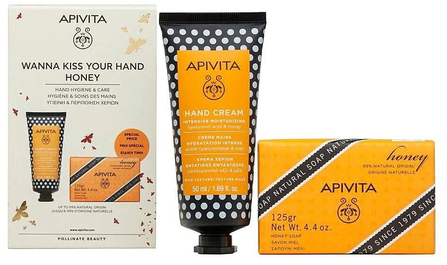 Set - Apivita Wanna Kiss Your Hand Honey (h/cr/50ml + soap/125g) — photo N1