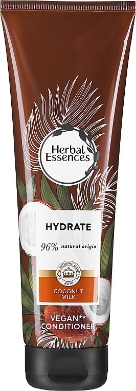 Moisturizing Conditioner "Coconut Milk" - Herbal Essences Hydrate Coconut Milk Vegan Conditioner 96% Natural Origin — photo N1