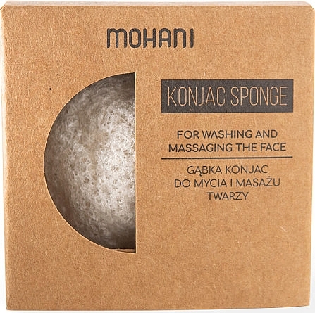 Konjac Cleansing Sponge, white - Mohani Natural Konjac Cleansing Sponge — photo N2