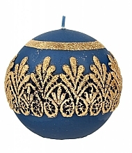 Fragrances, Perfumes, Cosmetics Decorative Candle, ball, blue, 10 cm - Artman Koronka Lace Christmas