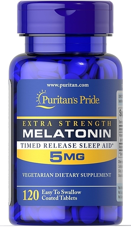 Supplement 'Melatonin' 5 mg - Puritan's Pride Extra Strength Melatonin 5mg Softgels — photo N1