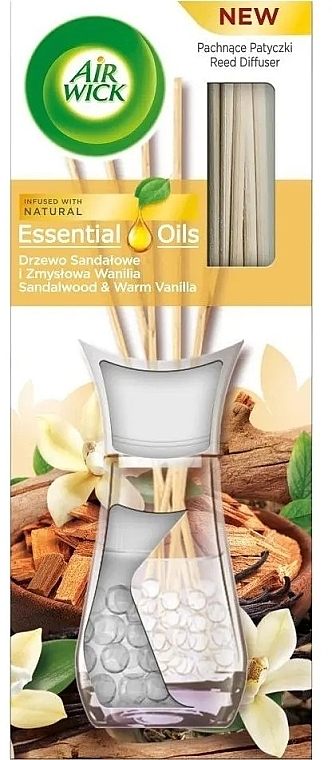 Sandalwood & Warm Vanilla Reed Diffuser - Air Wick Essential Oils Reed Diffuser Sandalwood & Warm Vanilla — photo N1