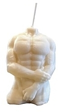 Fragrances, Perfumes, Cosmetics Male Torso Decorative Candle, white - KaWilamowski