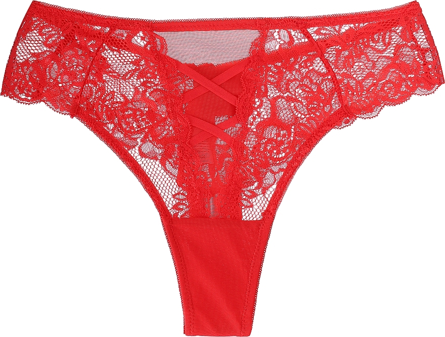 Women Lace Thong bdm550-007, red - Moraj — photo N1