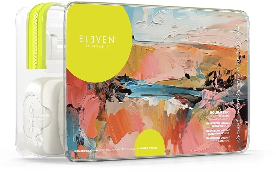 Set - Eleven Australia Volume Holiday Trio (shm/300ml + cond/300ml + h/foam/200ml + bag) — photo N3