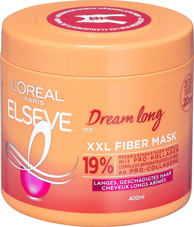 Intensive Regenerating Hair Mask - L'Oreal Paris Elseve Dream Long XXL Fiber Mask — photo N1