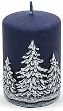 Fragrances, Perfumes, Cosmetics Decorative Candle "Christmas Trees", blue, 7x10 cm - Artman Christmas Tree Candle