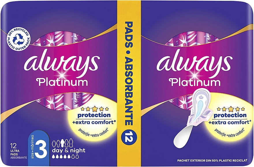 Sanitary Pads, 12pcs - Always Platinum Ultra Night — photo N2