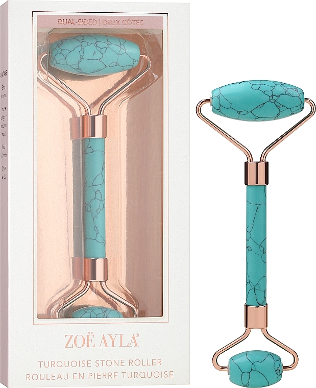 Face Roller, turquoise - Zoe Ayla Turquoise Stone Roller — photo N2