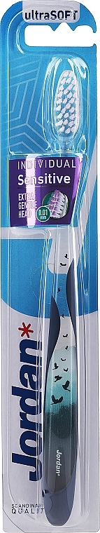 Soft Toothbrush, blue with bird - Jordan Individual Sensitive Ultrasoft — photo N1