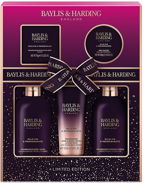 Set, 5 products - Baylis & Harding Wild Fig & Pomegranate Perfect Pamper Gift Pack — photo N1