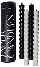 Decorative Candle Set - Paddywax Taper Candle Set Black & White (candle/4pcs) — photo N1