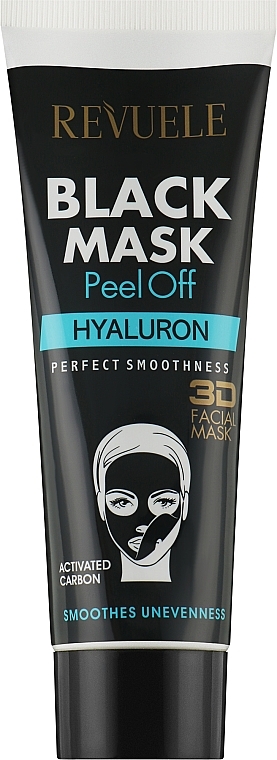 Black Facial Mask "Hyaluron" - Revuele Black Mask Peel Off Hyaluron — photo N1