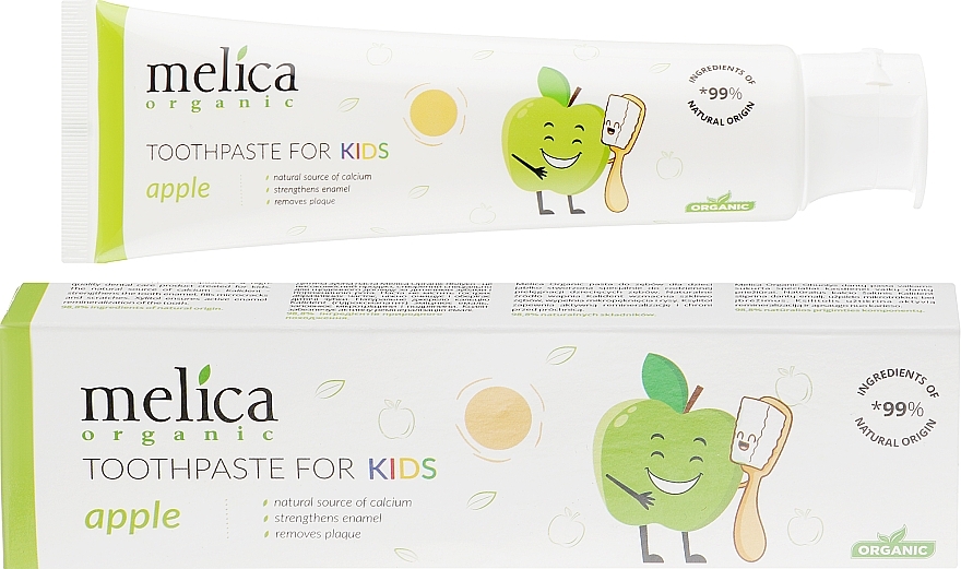 Kids Apple Toothpaste - Melica Organic Toothpaste For Kids Apple — photo N1