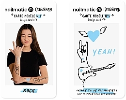 Temporary Tattoo Set - Nailmatic Tattoopen Duo Set Rock (pen/2x2.5g + kards/4pcs) — photo N2