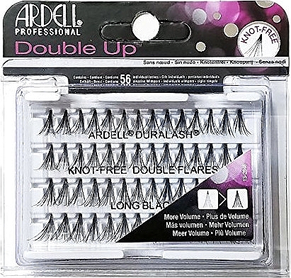 Individual Lashes Kit - Ardell Double Up Knot Free Double Flares Black Long — photo N1