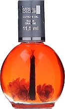 Nail & Cuticle Oil with Flowers "Orange", with brush - Silcare Cuticle Oil Rubin Orange — photo N1