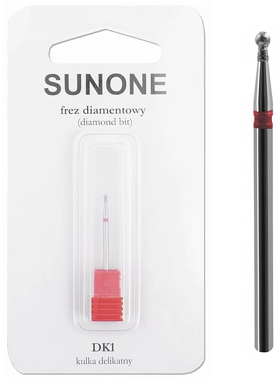 Diamond Nail Drill DK1 'Ball', delicate red - Sunone Diamond Nail Drill — photo N1