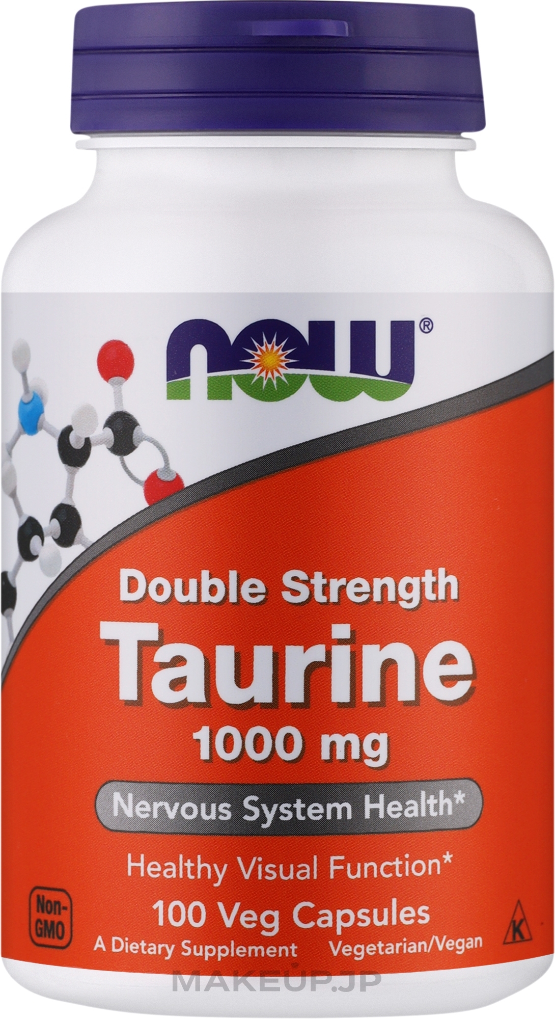 Taurine Amino Acid, 1000mg - Now Foods Taurine 1000mg Double Strength Veg Capsules — photo 100 szt.