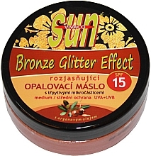 Fragrances, Perfumes, Cosmetics Tanning Oil - Vivaco Sun Argan Bronz Oil Glitter Effect SPF 15