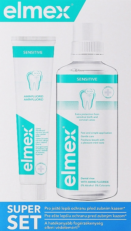 Set - Elmex Sensitive (water/400ml + toothpaste/75ml) — photo N1