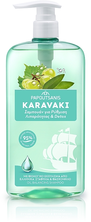 Shampoo for Oily Hair - Papoutsanis Karavaki Oil Balance & Detox Shampoo — photo N1