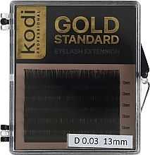 Eyelash Extensions 'Gold Standard' D 0.03 (6 rows: 13 mm) - Kodi Professional — photo N1