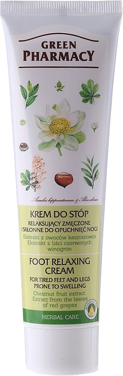 Relaxing Foot Cream "Horse Chestnut and Red Grape Leaves" - Green Pharmacy — photo N1