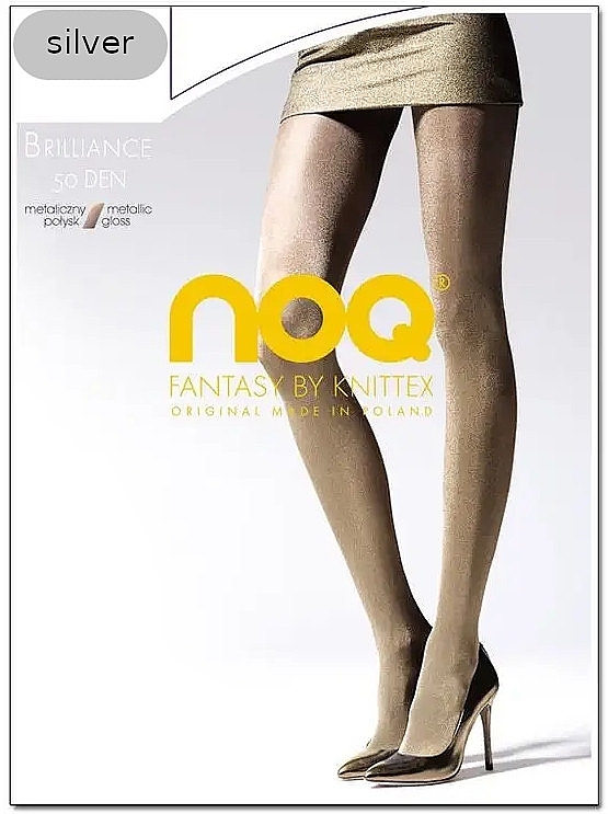 Metallic Tights 'Brilliance', 50 Den, silver - Knittex — photo N1