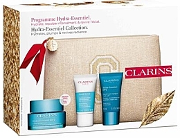 Set - Clarins Hydra-Essentiel Collection (cr/50ml + scr/15ml + cr/15ml + bag/1pc) — photo N1