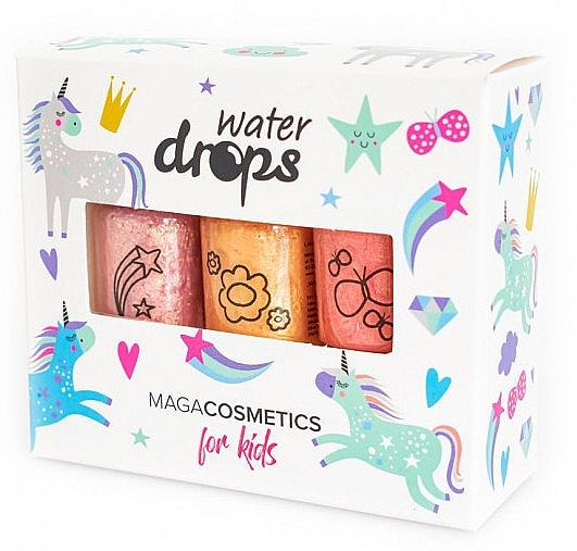 Kids Nail Polish Set 'Sand Princess' - Maga Cosmetics For Kids Water Drops Sand Princess — photo N1