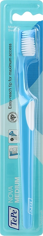 Toothbrush, blue - TePe Medium Nova Toothbrush — photo N1