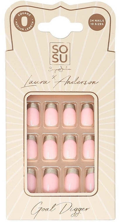 False Nail Set - Sosu by SJ False Nails Medium Square Laura Anderson Goal Digger — photo N1