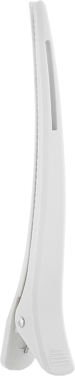 Plastic Hair Clip, 11.5 cm, white - Vero Professional — photo N1