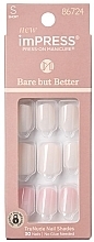 False Nails Set - Kiss imPress Press-On Manicure Bare But Butter Short — photo N1