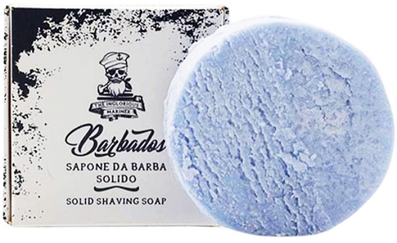 Moisturizing Salt Shaving Soap, unpacked - The Inglorious Mariner Barbados Solid Shaving Soap Eco Recharge — photo N1