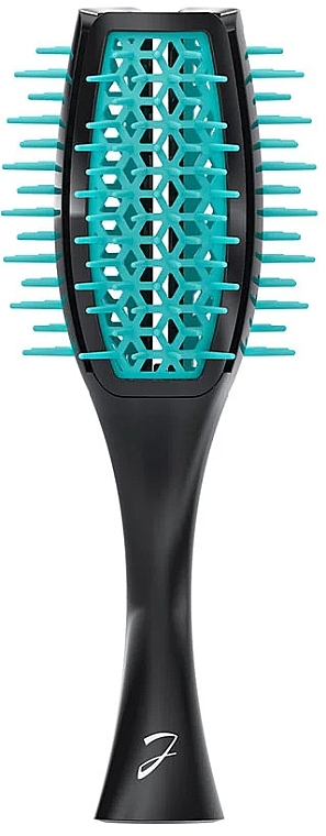 Tulip Brush, black/turquoise - Janeke Tulip Vented Brush Curvy — photo N1