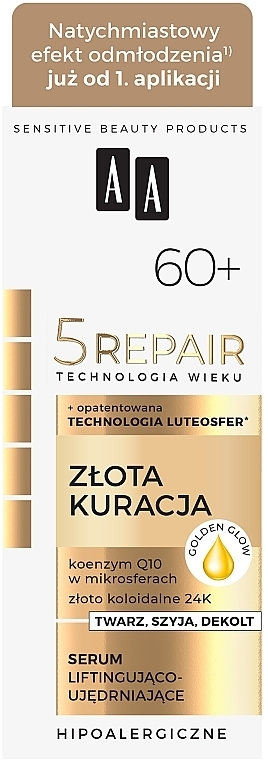 Face Lifting Serum - AA Cosmetics Technologia Wieku 5Repair 60+ Serum — photo N1